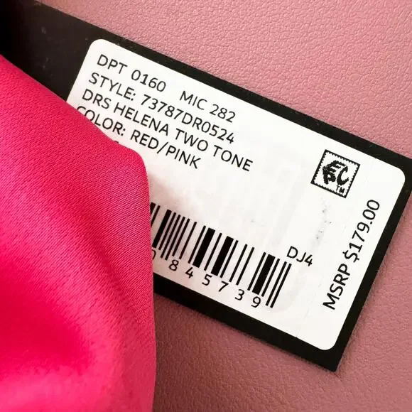 Gianni Bini Helena Satin Silky Lace Maxi Slip Babydoll Dress Pink Red Sz 4 NWT - Picture 10 of 12